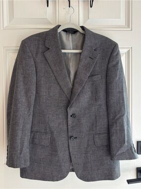 Jos A Bank Signature linen wool Sport Coat gray 38 S  Blazer Mens Jacket Derby
